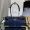Prada 1BA426 Bonnie Medium Handbag in Denim and Leather Blue/Black