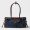 Prada 1BA426 Bonnie Medium Handbag in Denim and Leather Blue/Coffee