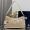 Prada 1BC232 Aimee Large Shoulder Bag in Re-Nylon and Leather with Padlock Beige