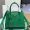 Prada 1BG443 Double Small Bag in Saffiano Leather with Leather Key Ring Green