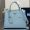 Prada 1BG775 Double Large Tote Bag in Saffiano Leather Blue