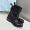 Prada Ankle Boots Women Calfskin with Two Buckled Strap Black