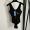 Prada Embroidered Triangle Logo Swimsuit Women Lycra Black