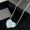 Prada Enamel Heart Necklace In Metal Silver/Blue