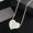 Prada Enamel Heart Necklace In Metal Silver/White
