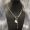 Prada Enamel Triangle Pendant Necklace in Metal with Crystals Silver/White