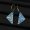Prada Smalto Embellished Logo Pendant Earring in Metal Silver/Blue