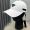 Prada Triangle Logo Baseball Cap in Cotton with Leather Logo Patch White