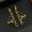 Prada Triangle Logo Pendant Earrings In Metal with Crystals Gold/Black