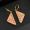 Prada Triangle Logo Pendant Earrings In Metal with Crystals Gold/Pink