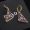 Prada Triangle Logo Pendant Earrings In Metal with Crystals Gold/Purple