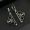 Prada Triangle Logo Pendant Earrings In Metal with Crystals Silver/Black