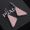 Prada Triangle Logo Pendant Earrings In Metal with Crystals Silver/Pink