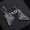 Prada Triangle Logo Pendant Earrings In Metal with Crystals Silver/Purple