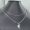 Prada Triangle Logo Pendant Two Layer Necklace in Metal Silver/White