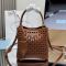 Prada 1BA217 Panier Mini Bag in Cut-Out Leather Brown