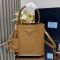 Prada 1BA217 Panier Mini Bag in Saffiano Leather Brown