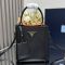 Prada 1BA217 Panier Mini Bag in Saffiano Leather with Leather Key Ring Black/Red