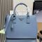 Prada 1BA274 Galleria Large Bag in Saffiano Leather Blue