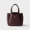 Prada 1BA349 Liaison Mini Handbag in Leather Burgundy