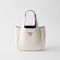 Prada 1BA349 Liaison Mini Handbag in Leather White/Black