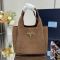 Prada 1BA349 Liaison Mini Handbag in Suede Brown