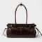 Prada 1BA426 Bonnie Medium Handbag in Leather Dark Brown