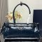 Prada 1BA426 Bonnie Medium Handbag in Leather Navy Blue