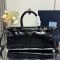Prada 1BA426 Bonnie Medium Handbag in Leather with Short Handle Black
