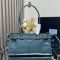 Prada 1BA426 Bonnie Medium Handbag in Leather Teal