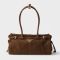 Prada 1BA426 Bonnie Medium Handbag in Nubuck Leather Brown