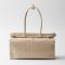 Prada 1BA433 Bonnie Large Handbag in Leather Beige