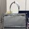 Prada 1BA433 Bonnie Large Handbag in Leather Grey