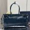 Prada 1BA433 Bonnie Large Handbag in Leather Navy Blue