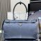 Prada 1BA433 Bonnie Large Handbag in Nubuck Leather Blue