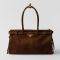 Prada 1BA433 Bonnie Large Handbag in Suede Brown