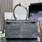 Prada 1BA433 Bonnie Large Handbag in Suede Grey