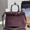 Prada 1BA434 Buckle Medium Bag with Belt in Suede Burgundy