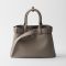 Prada 1BA434 Buckle Medium Handbag with Belt in Leather Grey