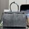 Prada 1BA439 Bonnie Extra-Large Handbag in Suede Grey