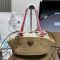 Prada 1BA463 Small Crochet Bag in Raffia and Cotton Beige