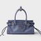 Prada 1BA486 Bonnie Mini Handbag in Leather Blue