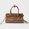 Prada 1BA486 Bonnie Mini Handbag in Leather Brown