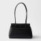 Prada 1BA495 Passage Medium Bag in Leather with Re-Nylon Flap Black