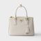Prada 1BA863 Galleria Medium Bag in Leather White