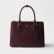 Prada 1BA863 Galleria Medium Bag in Saffiano Leather Burgundy
