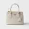 Prada 1BA896 Galleria Small Bag in Saffiano Leather White