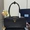 Prada 1BB126 Medium Top-Handle Bag in Leather Black