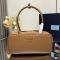 Prada 1BB126 Medium Top-Handle Bag in Leather Brown