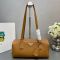 Prada 1BB127 Medium Top-Handle Bag in Leather with Padlock Brown